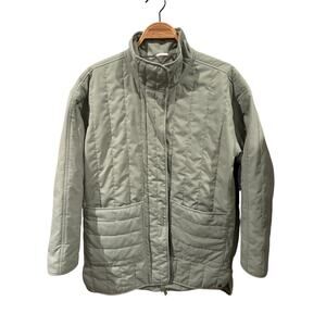Callia Sage Moss Green Quilted Jacket Coat Size Large